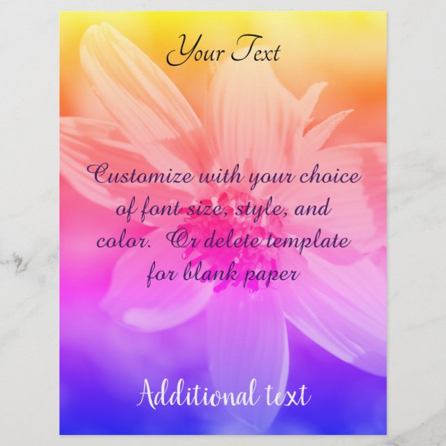 Membrete Colores del arcoiris del girasol (Anverso)