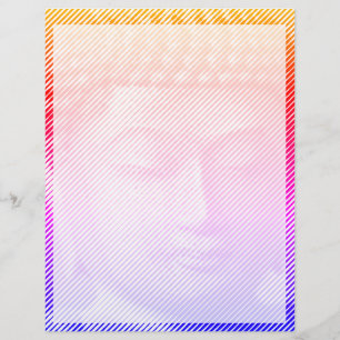 Membrete Colorida estatua de Buda Face formada por líneas