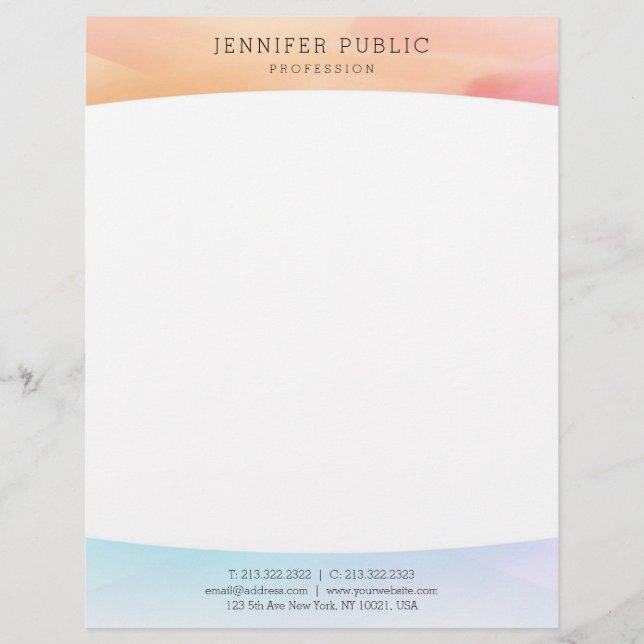 Membrete Colorida plantilla moderna de diseño simple y eleg (Anverso)