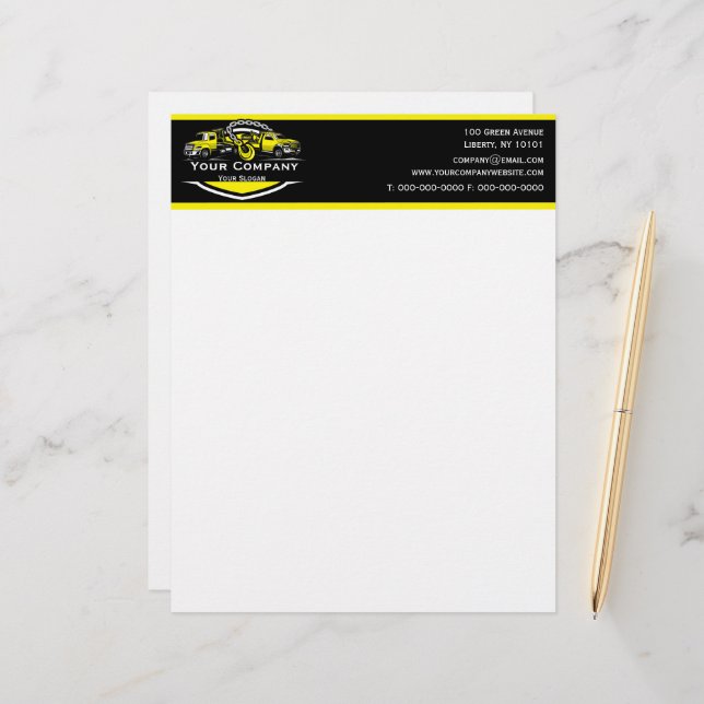 Membrete Compañía de Oleado Profesional, Hauling Service (Anverso/Reverso In Situ)