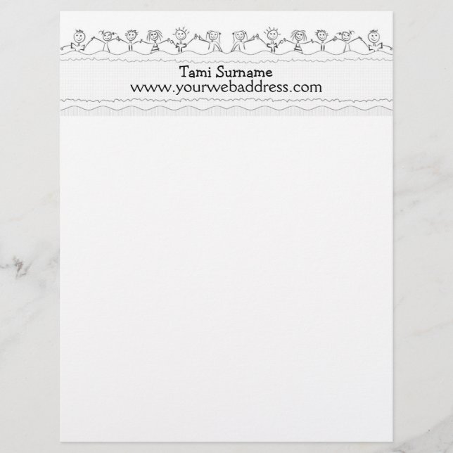 membrete con niños felices (Anverso)