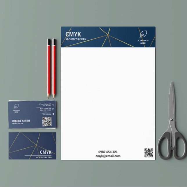 Membrete Construcción de un contratista elegante Branding D (Building Contractor Elegant Branding Dark Letterhead)