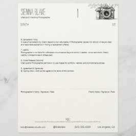 Membrete Contrato de fotógrafo de cámara botánica - Página 