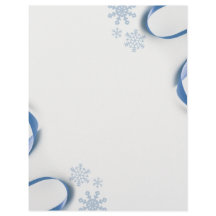 Copos de nieve y cintas azules