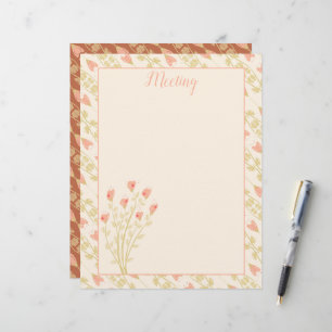 Membrete Coral rosa con estampado