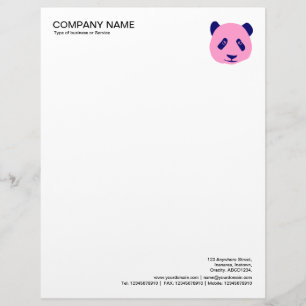 Membrete Corner Photo - Panda - Rosa