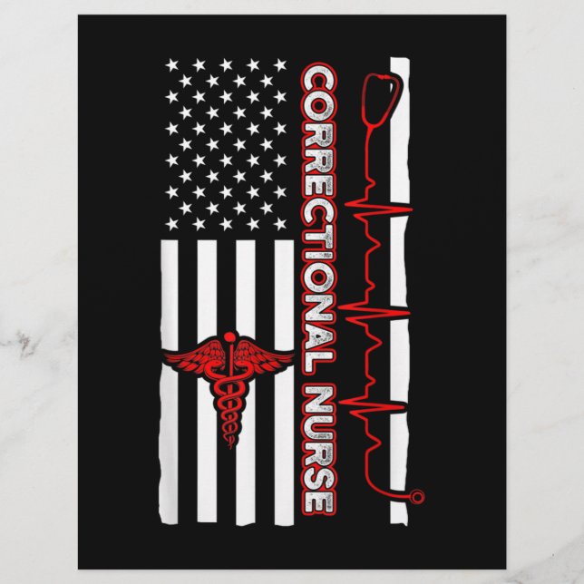 Membrete Correctional Nurse USA Flag Nursing RN (Anverso)