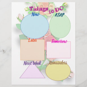 Membrete Cosas que hacer y Planificar hoy Planificar Rosas