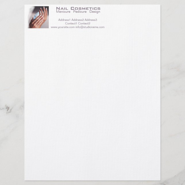 Membrete Cosméticos de uñas 1 - Letterhead (Anverso)