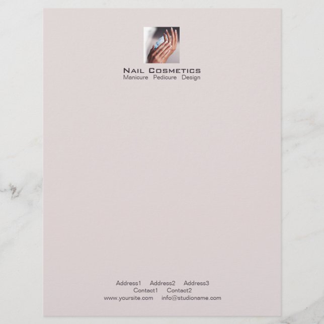 Membrete Cosméticos de uñas 1 - Letterhead (Anverso)