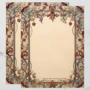 Membrete Crea tu propio estilo de manuscrito floral medieva
