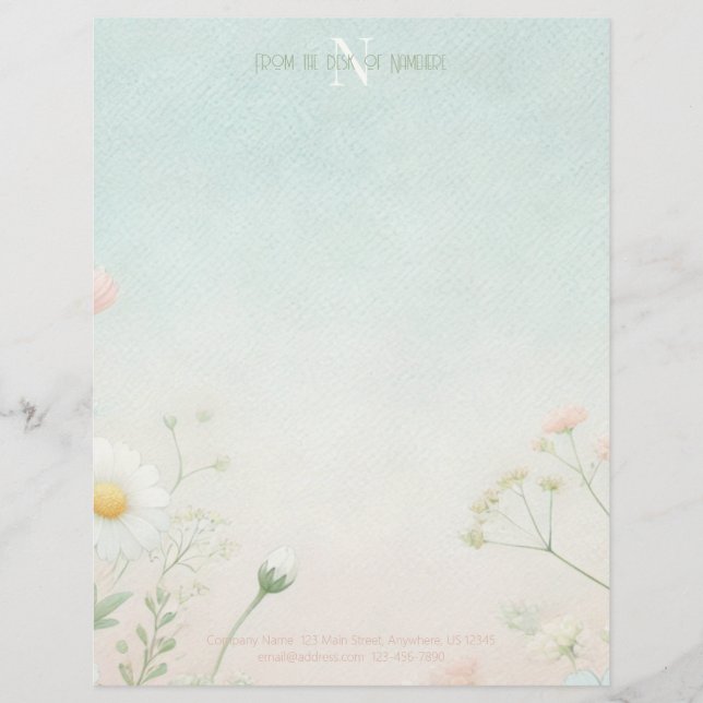 Membrete Crea tus propias flores suaves margaritas rosadas (Anverso)
