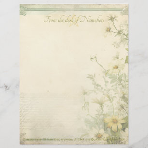 Membrete Crea tus propias gerberas shabby chic verdes