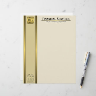 Membrete Cream Gold Plate Accountability Business Letterhea