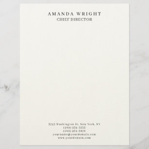 Membrete Creativo Sencillo Simple Blanco Atractivo Elegante
