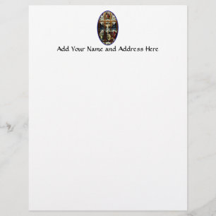 Membrete Crucifixión del vitral de Jesús