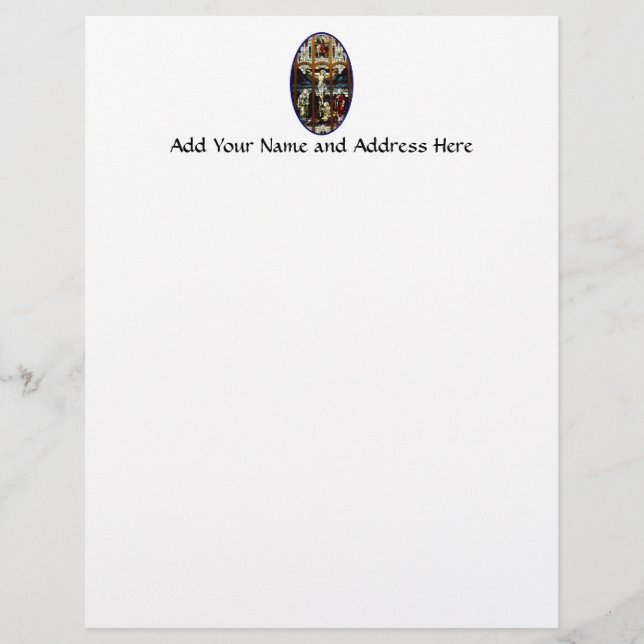 Membrete Crucifixión del vitral de Jesús (Anverso)