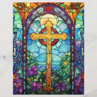 Membrete Cruz de vidrio manchado