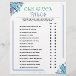 Membrete Cuentos de viejas esposas [Floral azul]