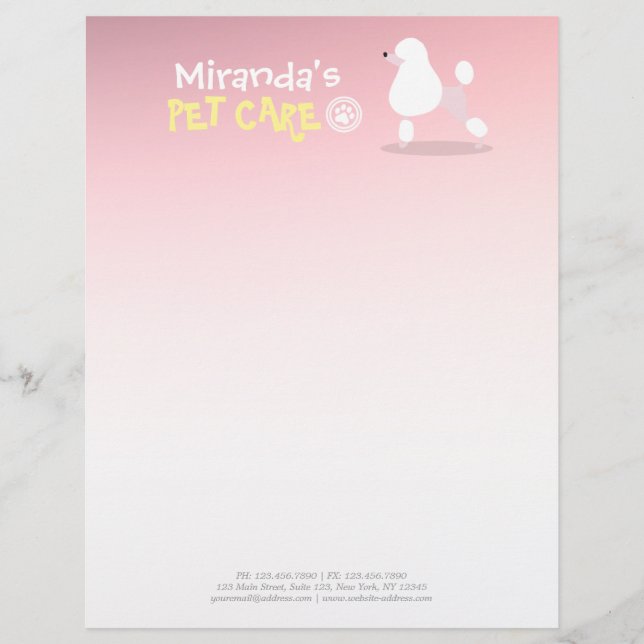 Membrete Cuidados de mascotas Sitting Adorable Cartog Ilust (Anverso)