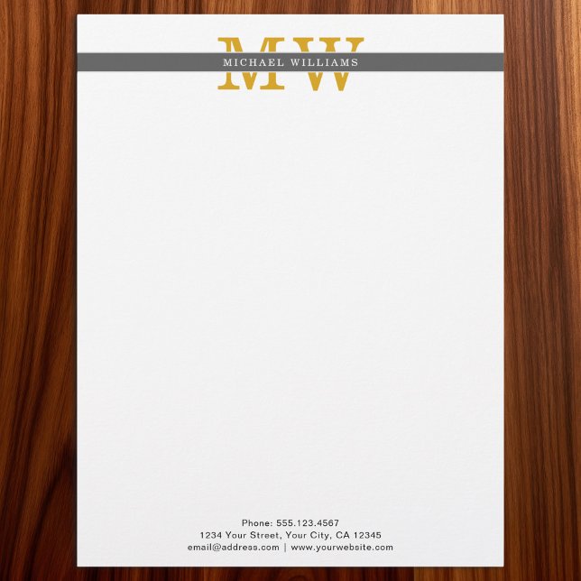 Membrete Custom Elegant Initials Monogram Personalized (Subido por el creador)