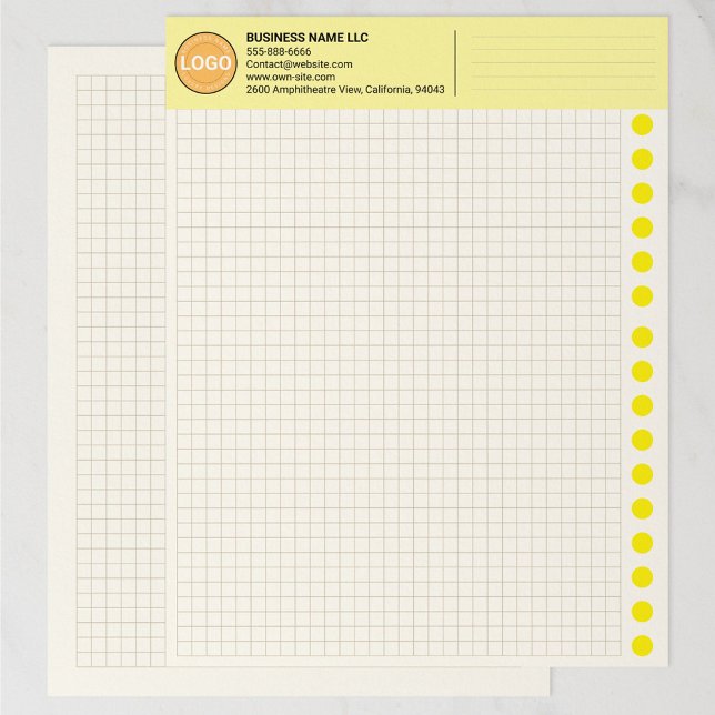 Membrete Custom Grid Graph Paper Sheets with Company Logo (Engineering Graph Pad with Company Logo)