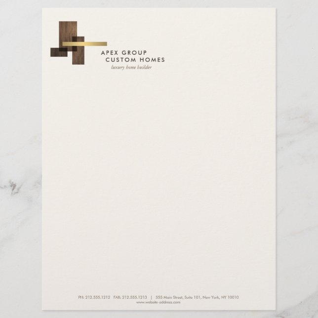 Membrete Custom Home Builder Logo Ivory (Anverso)