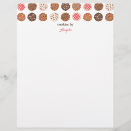 Membrete Cute Cookies Cookie Business Bakery Letterhead