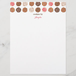 Membrete Cute Cookies Cookie Business Bakery Letterhead
