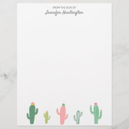 Membrete Cute Girly Succulum Cactus Personalizado