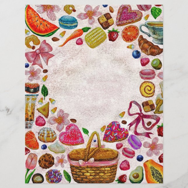 Membrete Cute Pastry Confections Sweets (Anverso)