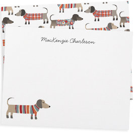 Membrete Dachshund Sausage Dog Personalizado Stationery