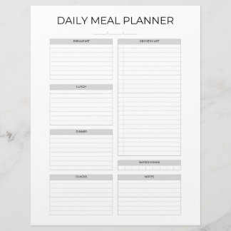 Membrete Daily Meal Planner | Simple Minimalistic Clean