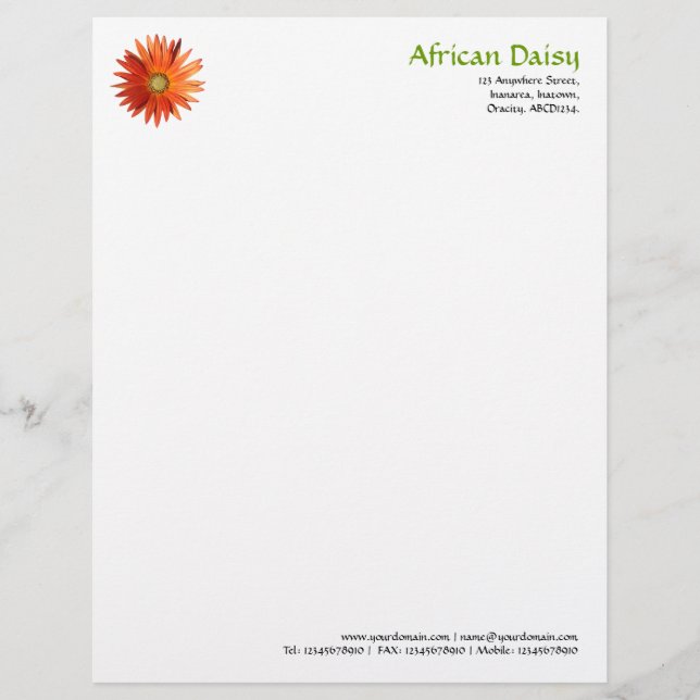 Membrete Daisy africano (Anverso)