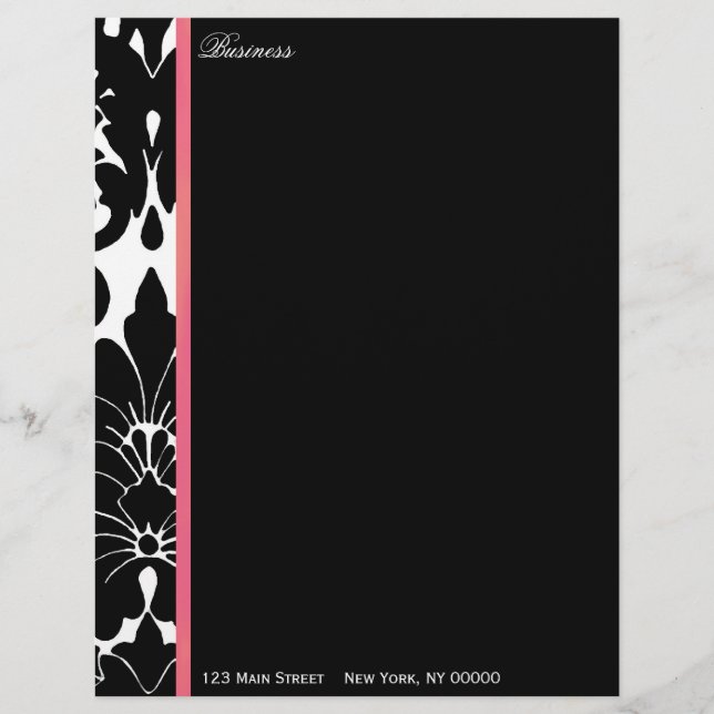 Membrete Damask Ssofisticate ~ Business Letterhead (Anverso)