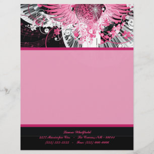 Membrete Dance Music Disco Ball Piano Letterhead Stationery