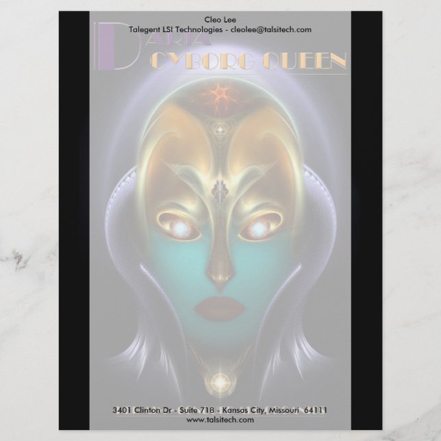 Membrete Daria Cyborg Queen (Anverso)