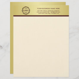 Membrete Dark-red gold design,Logo or Photo in gold circle,