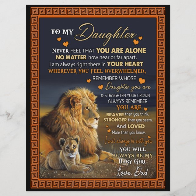 Membrete Daughter Lovers | A Mi Hija Love Dad (Anverso)