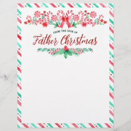 Membrete De la mesa de la acuarela navideña de Papá Noel