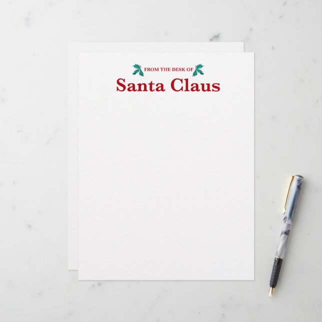 Membrete De la mesa de Santa Claus (Anverso/Reverso In Situ)