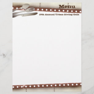membrete de la receta del menú personalizado del t
