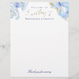 membrete de mármol fluido de bienvenida boda