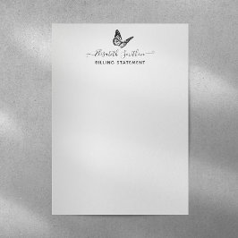Membrete Declaración de facturación elegante de la mariposa