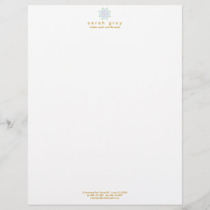 Membrete Delicado Blue Lotus Wellness and Health Letterhead