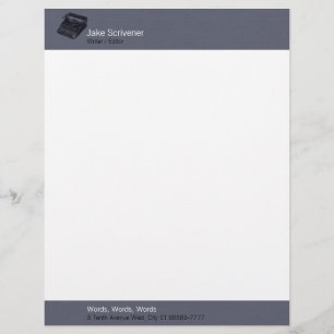 Membrete Deluxe Typewriter Inútil Slate Faux Flannel