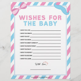 Membrete Deseos Del Bebé [Sorpresa De Género]