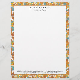 Membrete Detalles de la empresa de patrón floral retro mode