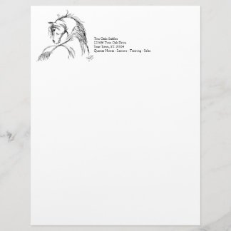 Membrete Dibujo artístico de la cabeza del caballo