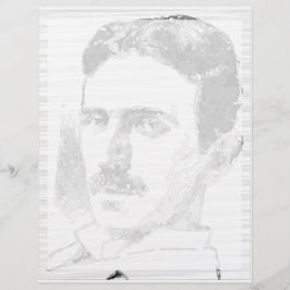 Membrete Dibujo De Nikola Tesla En Blanco Y Negro